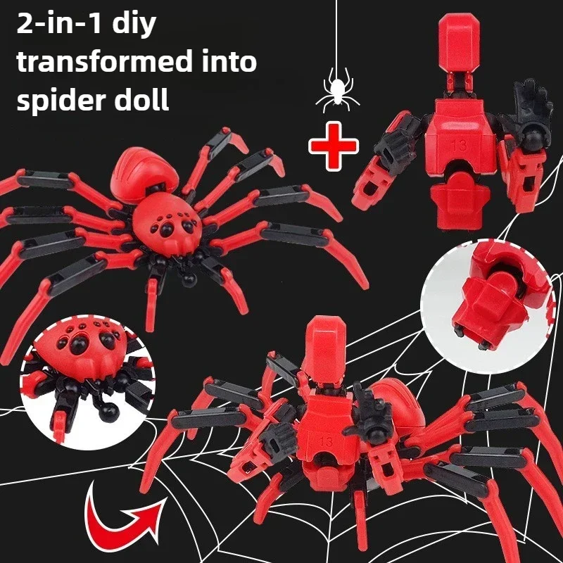 New Multi-jointed Movable Multiple Colors Robot 3d Printed Spider Toys With Suction Cup Model Game Toys Gift Decompression Tool