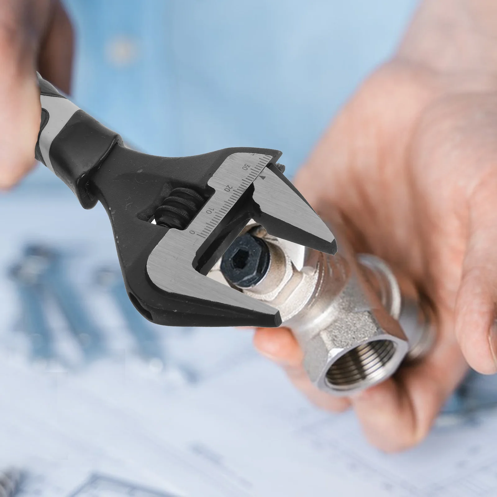 

1Pcs Multifunction Wrench Chrome-Vanadium Alloy Large Opening Adjustable Spanner Tool for Faucets Valves Shower Nozzles