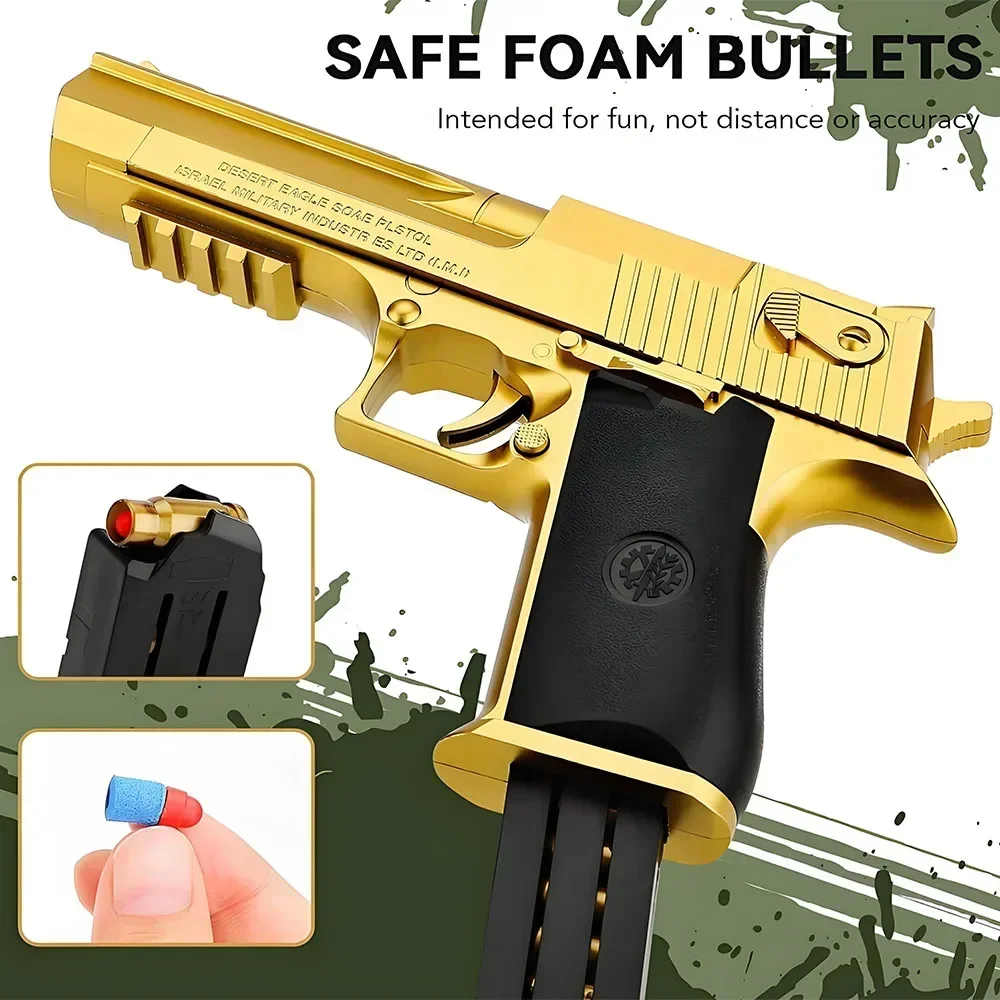 QEducational Toy Gun Shell Ejecting Toy Foam Soft Bullet Blaster for Kids Boys Adults Airsoft Pistol Children Birthday Gift