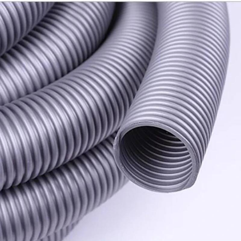 Gray EVA Threaded Flexible Hose Tube Dust Removal Soft Pipes For Household Vacuum Cleaner,1-5 Meter, Inner Diameter 20-60mm