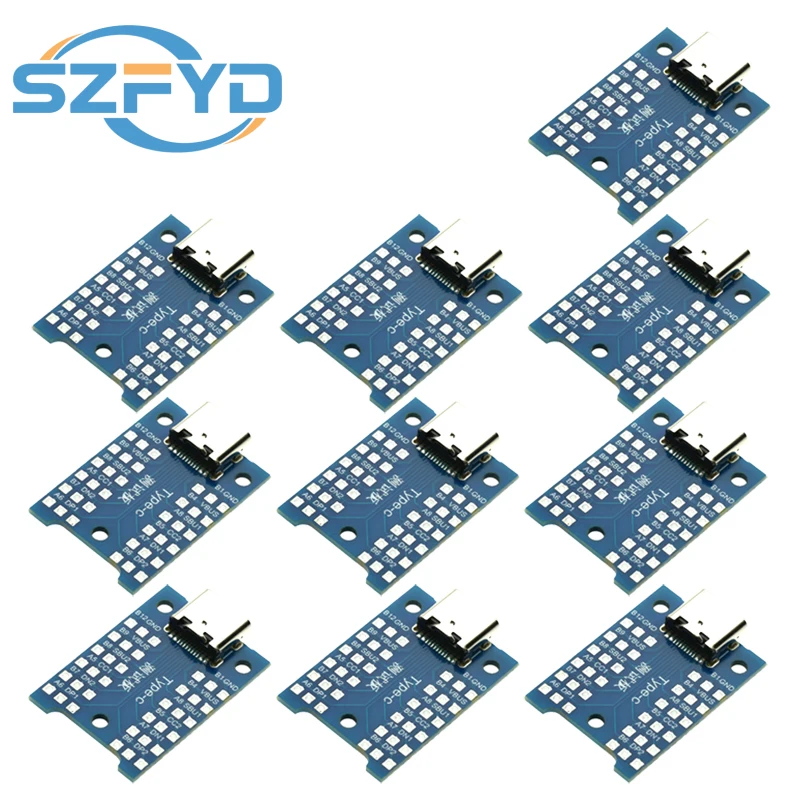 1-10pcs Type-C Breakout Board USB Interface USB Test Charging Board Type-C USB 3.1 Test PCB Board Adapter Connector