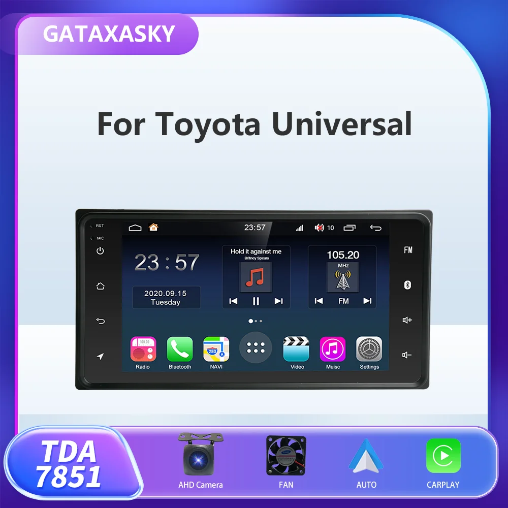 

GATAXASKY 7" Car Android Radio Multimedia For Toyota VIOS CROWN CAMRY HIACE PREVIA COROLLA RAV4 Player CarPlay Stereo Universal