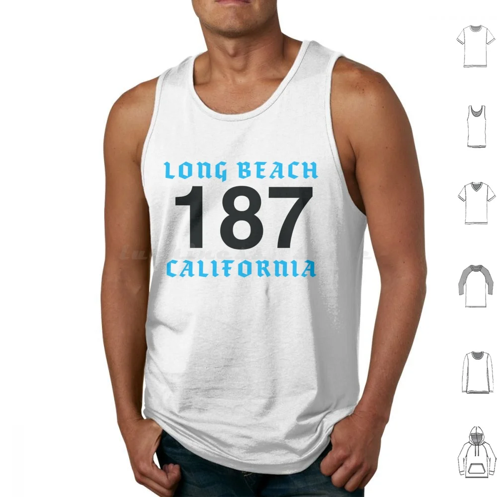 187 Long Beach Tank Tops Vest Sleeveless 187 Long Beach Compton Snoop Dre Rap Rapper California