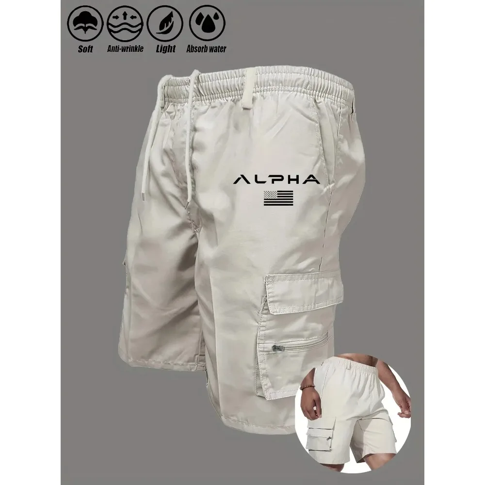 American Flag Printed Cargo Shorts Independence Day Eagle Shorts Summer Cargo Work Camping Multi-pocket Short Pants Streetwear