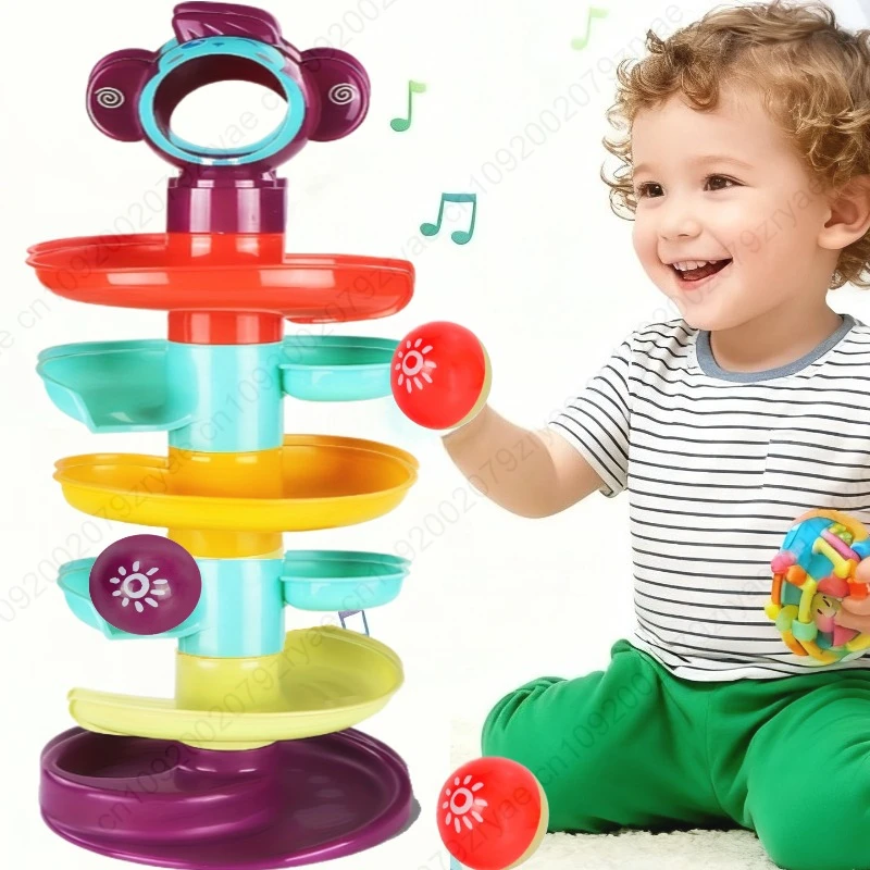 ของเล่นมอนเตสซอรี่สำหรับเด็ก 0 12 24 36 เดือน รางลูกบอลกลิ้ง ของเล่นผลักบอลเลื่อน ของเล่นเสริมพัฒนาการเด็กเล็ก เกมส์ ของเล่นเสริมประสาทสัมผัสสำหรับเด็ก
