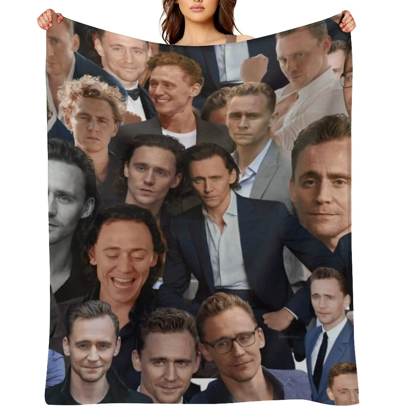 Tom Hiddleston photo collage Throw Blanket Luxury Luxury St Thin Furrys Blankets