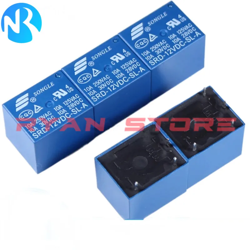 5PCS 100% New Power Relay SRD-03V 05V 06 09V 12V 18V 24V 48VDC-SL-A SL-C 4Pin / 5Pin SRD-05VDC-SL-A C SRD-12VDC-SL-C A 10A 25VDC