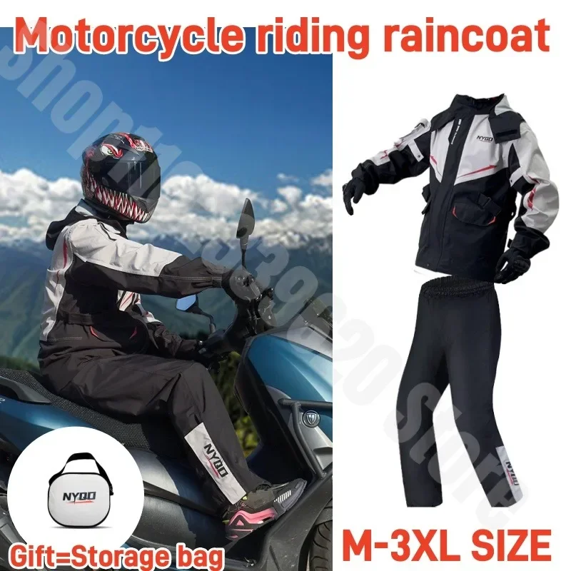 Motorcycle Riding Raincoat Rain Pants Set Full Body Waterproof Electric Bike Riding Split Style Raincoat Outdoor Sports Raincoat