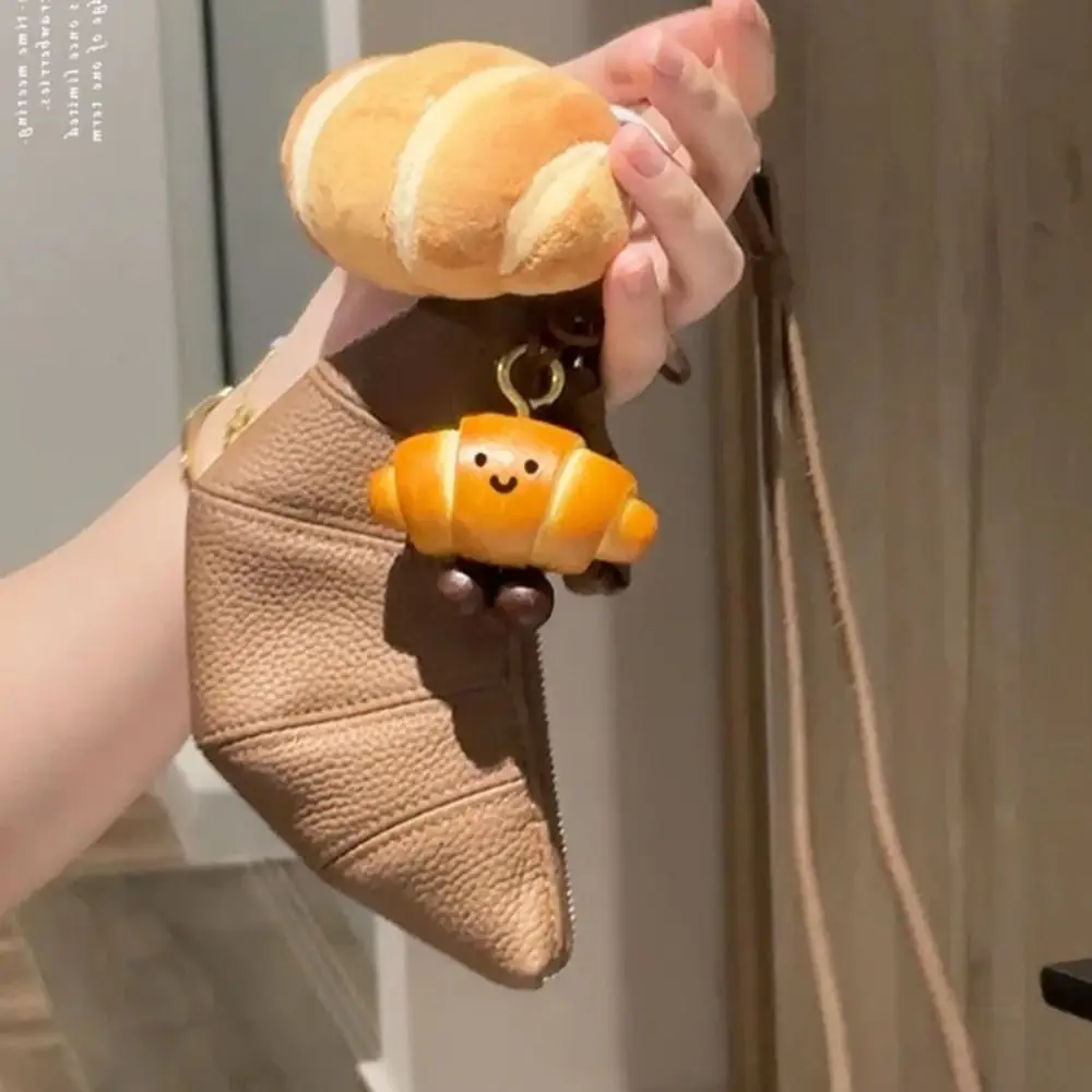 Lovely Bagel Alkaline Bread Pendant Rope Cute Pretzel Necklace Bag Hanging Decoration Croissant Bag Accessory Backpack Decor