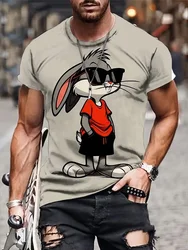 Funny Men's T Shirt Aniaml Cat Print Summer Casual Short Sleeve Tee Street Fashion Crew Neck Pullover Male Oversized Clothing