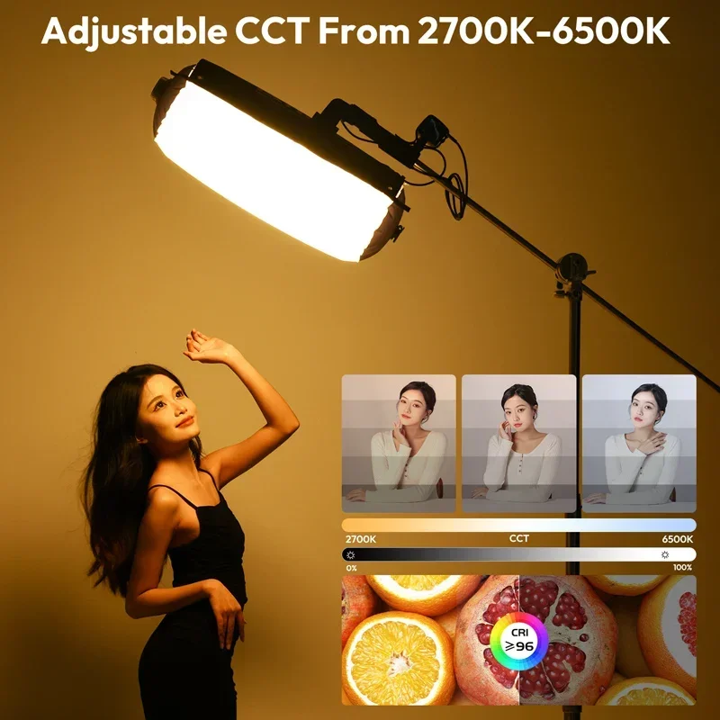 Ulanzi AL60 AL120 68W Dmuchana Lampa Fotograficzna LED Tubus Powietrzny Światło Wideo Dwukolorowe 2700-6500K 2070 Lux z Uchwytem Sterowanie Aplikacją — zdjęcie produktu 2