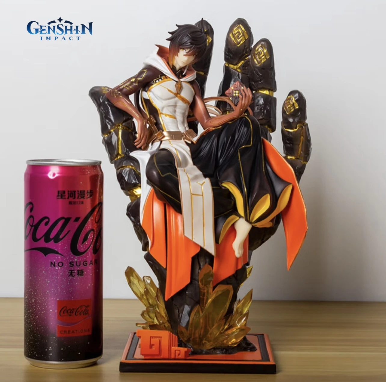 

26cm Genshin Impact Zhongli Pvc Anime Figure The World Rock King High Quality Model Vientiane Office Decoration Statue Toy Gift