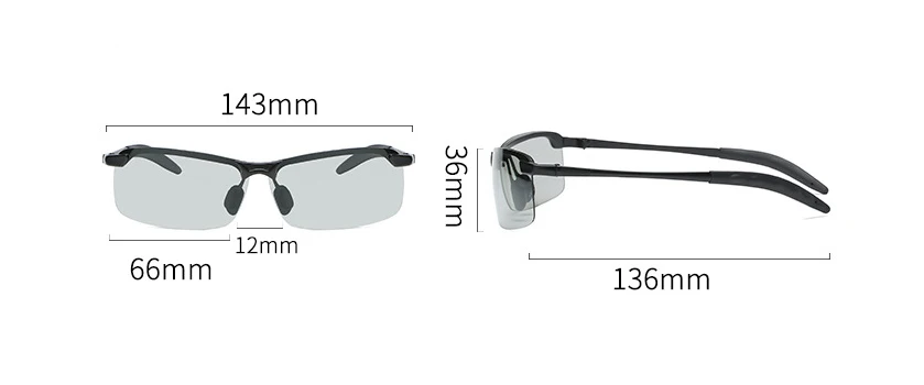 Klassische Herren Polarisierte Sonnenbrille Photochrome Fahren Männlich Ändern Farbverlauf Sonnenbrille Tag Nacht Vision Fahrer Brillen – Detail 12
