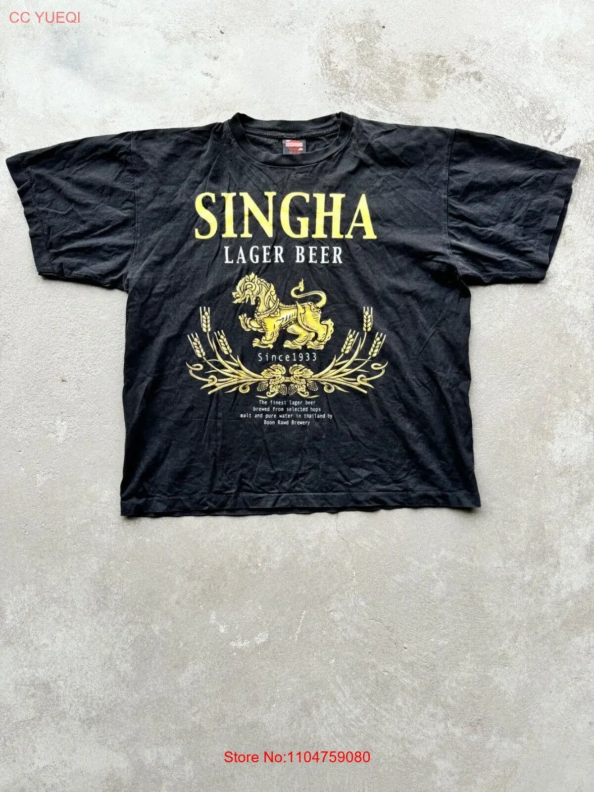 SINGHA LAGER BEER Official Vintage T Shirt Men's Size XL Thailand Bangkok vintage Washed Soft Slightly graphic Versatile Casual