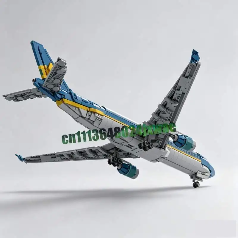 2184Parts Twin Engine Wide Body Jet Airliner Model Custom Puzzle Technical Assembly Building Blocks Toy Gift Collection Display