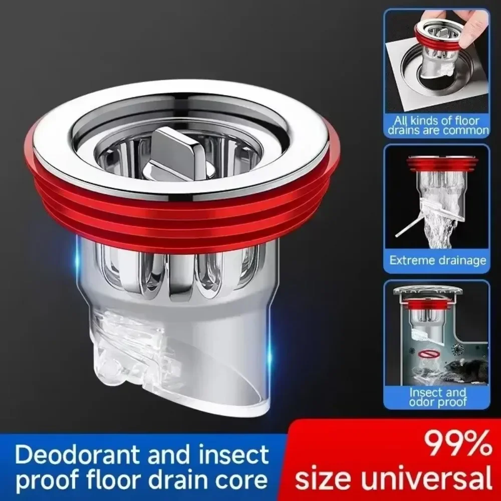 2025 New Odor Proof Floor Drain Valve-Sewer Core Backflow Preventer Shower Floor Drain Plug for Kitchen Bathroom Toilet Sewer