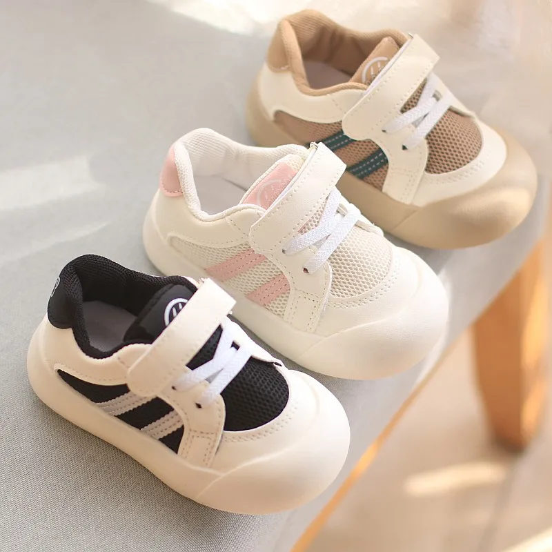 2024 primavera/outono bebê criança sapatos macio respirável malha infantil tênis 0-3 anos sapatos planos esporte tênis de corrida