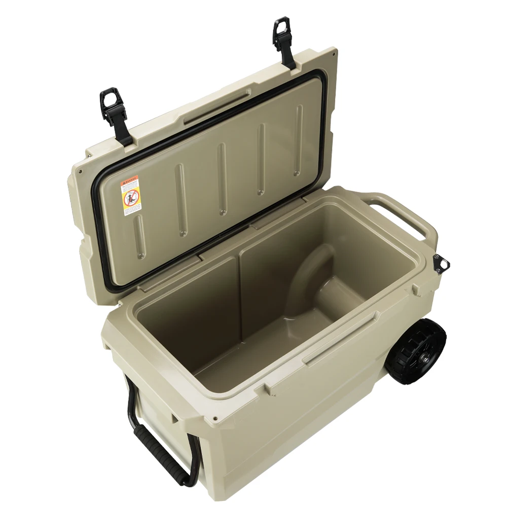 Rotomolded Cooler Box Outdoor Ice Chest Cooler With Big Wheels