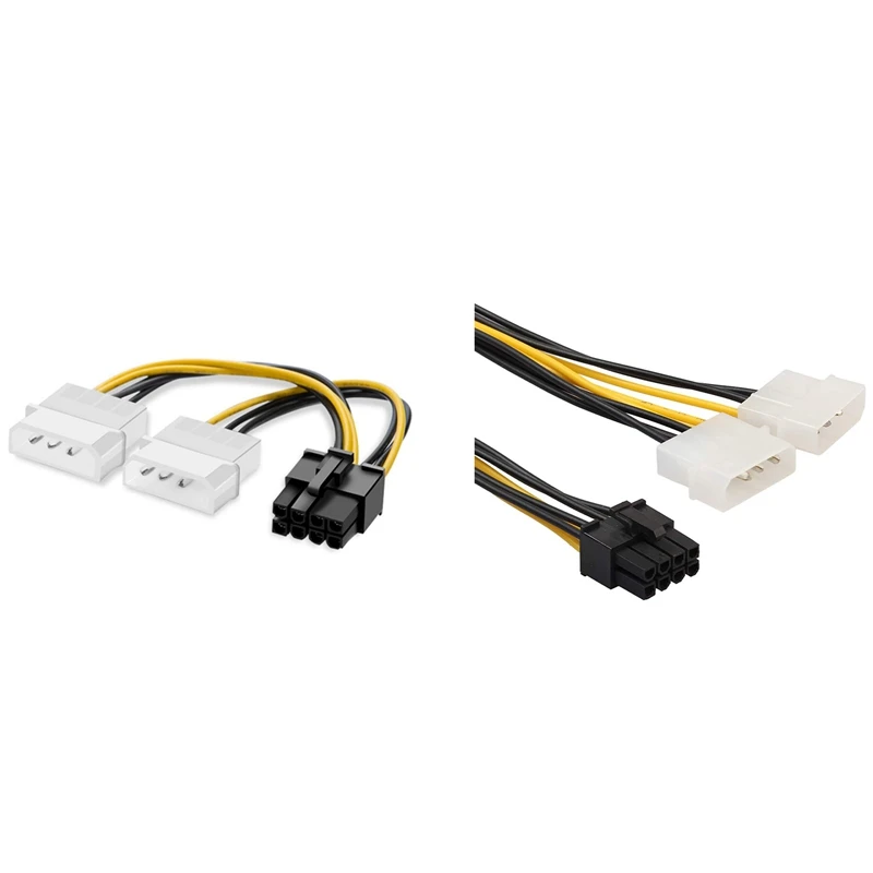 8Pin To Dual 4Pin Video Card Power Cord 180W Y Shape 8 Pin PCI Express To Dual 4 Pin Molex Graphics Card Cable