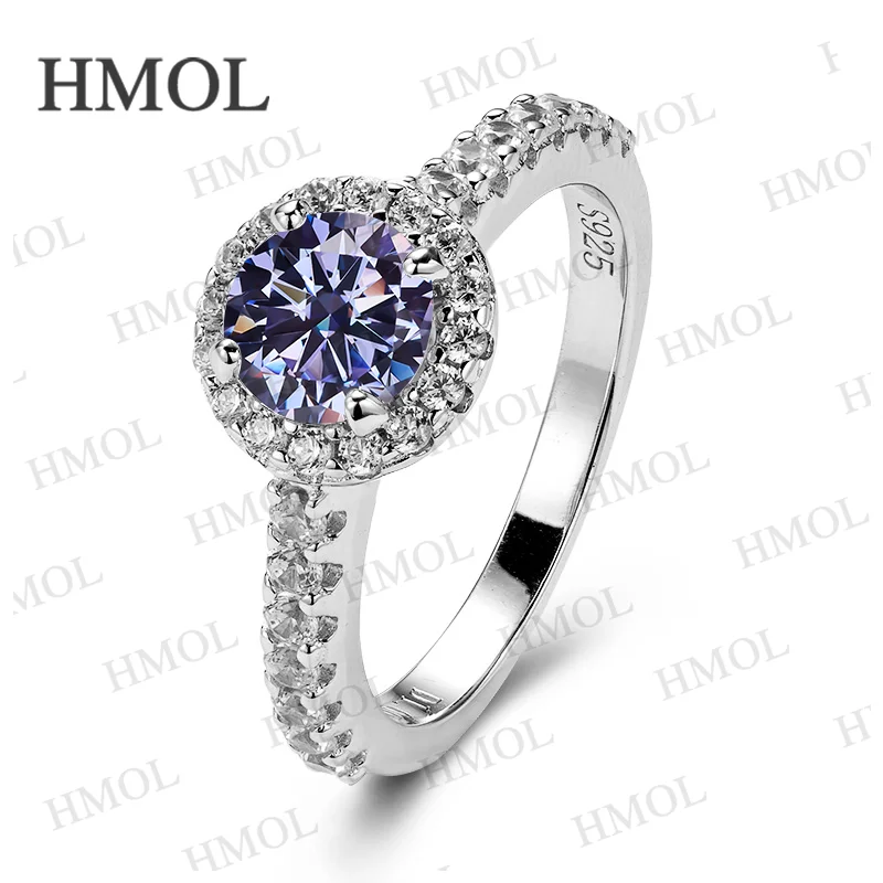 

VVS1 Moissanite Ring 925 Silver Round Cut Solitaire Engagement Ring for Women Wedding Band Gift for Her