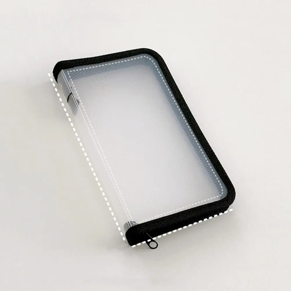 Multifunctional Transparent Zipper Pouch Transparent Solid Color File Folder Bag A6 PP Stationery Organizer Pouch