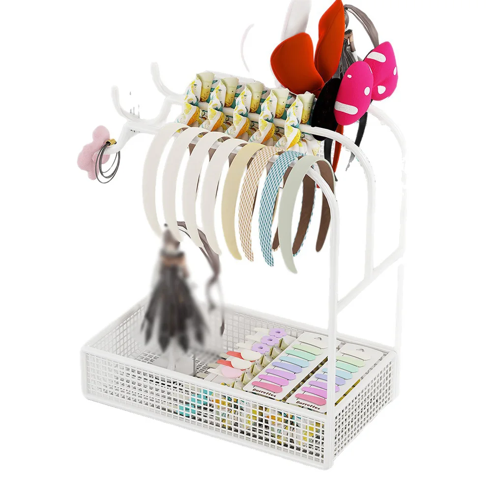

Hair Accessories Storage Stand for Headbands Clips and Scrunchies Metal Organizer with Multiple Functionalities