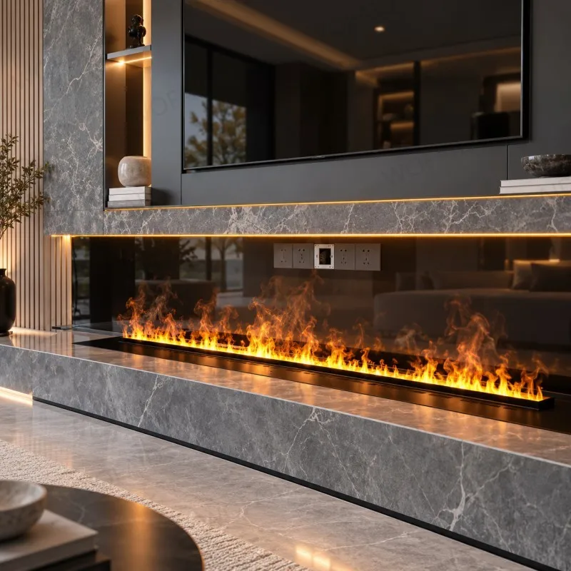 WOFAID Luxury Smart Water Vapor Electric Fireplace Firepit 3D Steam Mist Flame APP Control for Villa Living Room Interior Decor