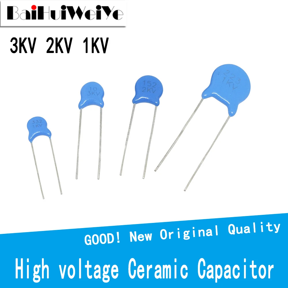 20PCS/LOT High Voltage Ceramic Capacitor 3KV 2KV 1KV 5PF 10PF 20PF 22PF 27PF 30PF 47PF 100PF 1NF 2.2NF 3.3NF 4.7NF 10NF 22NF