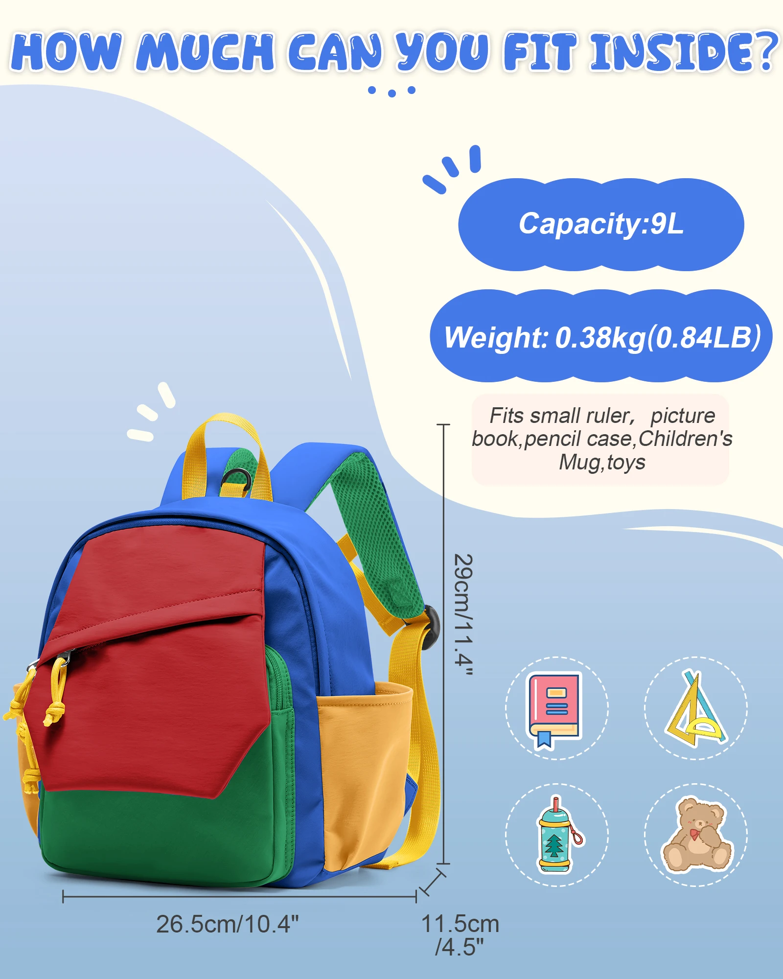 Cute Backpack for Boys & Girls, Lightweight Waterproof School Bag, Perfect for Daycare, Preschool, Kindergarten, Hiking & Travel