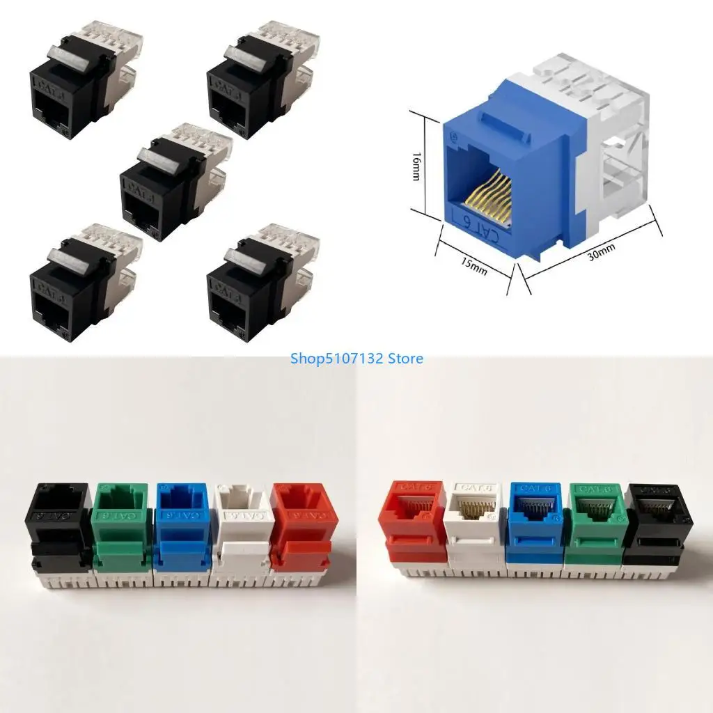 

87HD CAT6 Straight Through Module RJ45 Connector Information Socket Computer Coupler Cable Adapter Ethernet