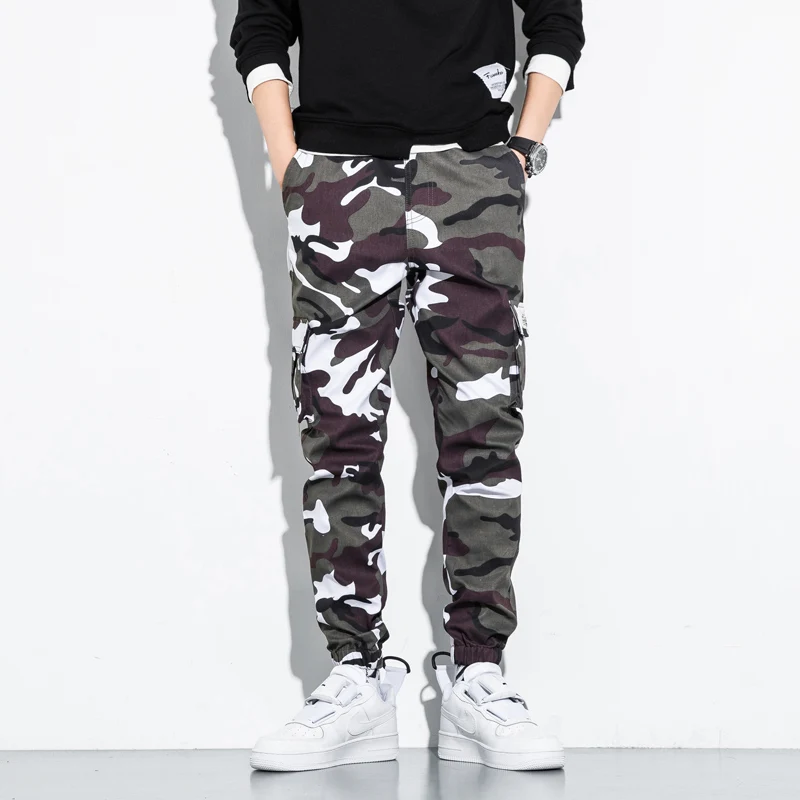 

Summer Men's Camouflage Loose Fit Casual Pants Thin Ice Silk Feeling Versatile Military een Workwear Trousers Faionable T...