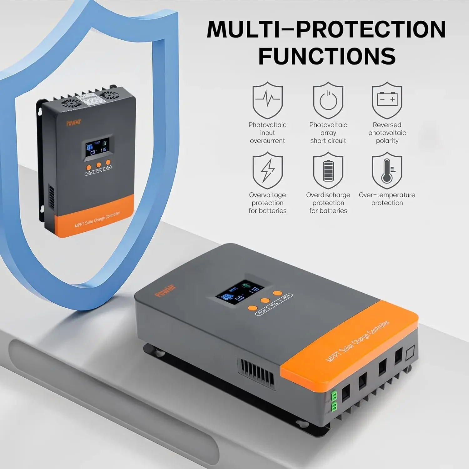 PowMr Hot Sale 12V 24V 48V Battery Charge Controller MPPT Charging Current up to 100A Solar Charge Controller view 3