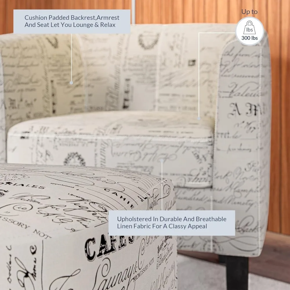 كرسي مميز مع مجموعة عثمانية، مجموعة كراسي خلفية منحنية حديثة مكونة من قطعتين، كرسي قراءة حوض مستدير أسطواني ومسند للقدمين لـ L