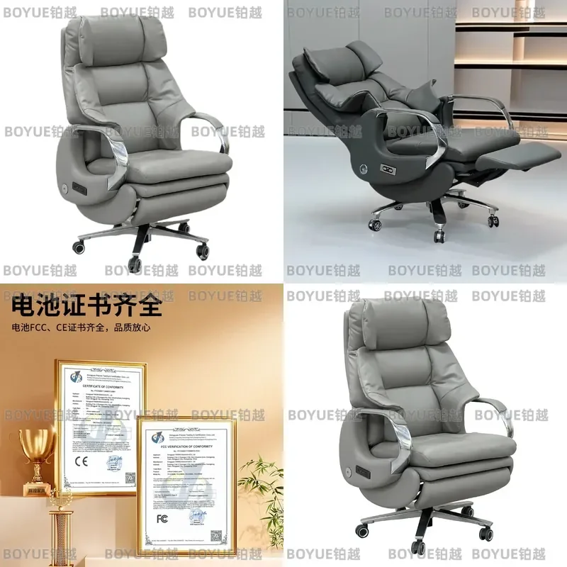 Electric Reclining Office Chair with Massage Heating Ventilation Ergonomic Executive Seat for Home Workstation Comfortable