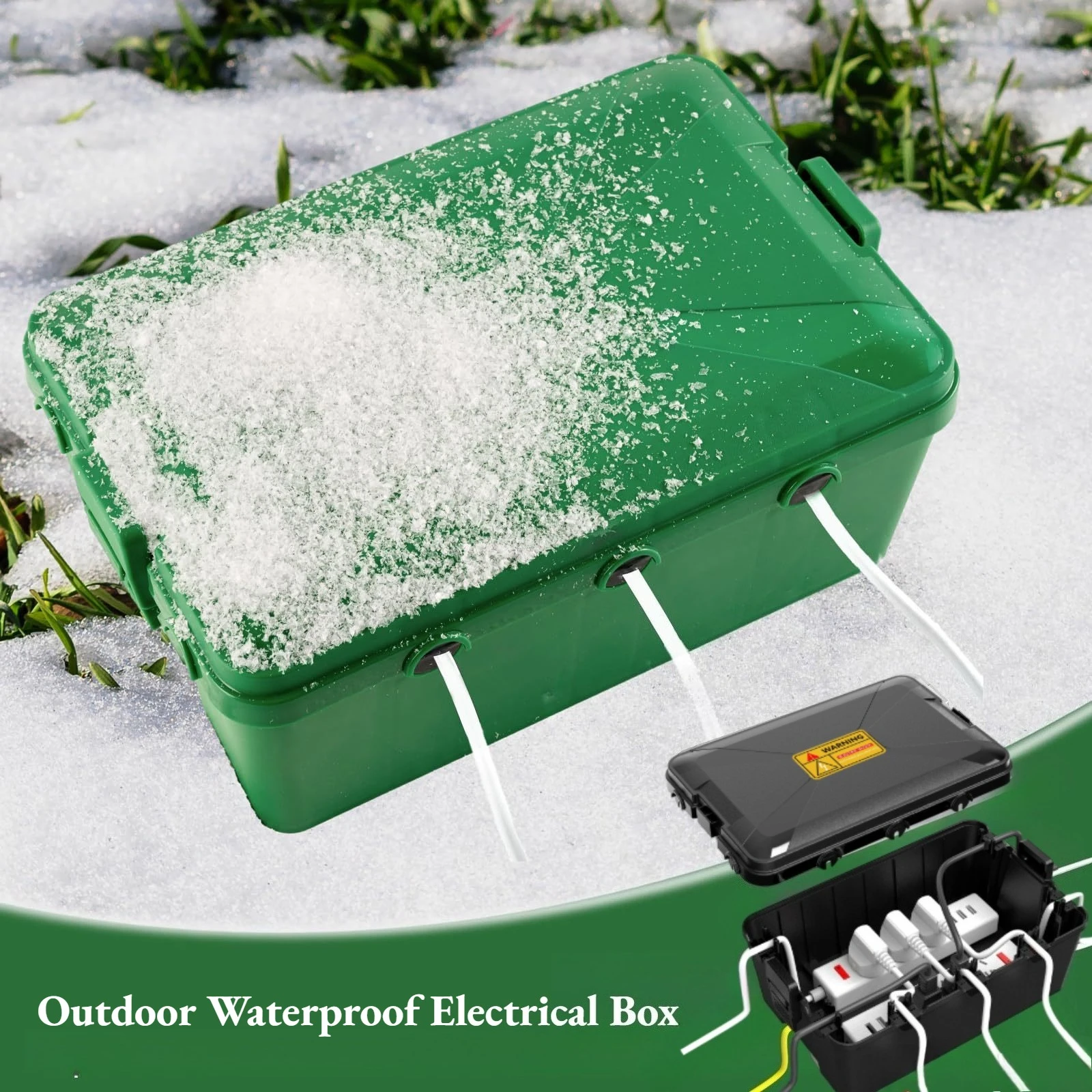 1pc Large Outdoor Waterproof Electrical Box - Weatherproof Extension Outlet Cover, Protects Power Strips, Plugs& Holiday Lights