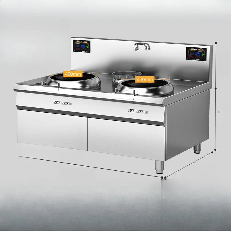 

Commercial induction cooker large pot stove double head single tail electric frying stove wok 20KW canteen electromagnetic stove