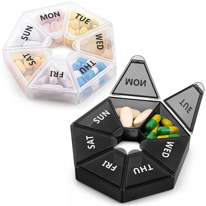 1Pc 7 Days Pill Storage Box Mini Travel Portable Medicines Dispenser Container Box Plastic 7 Days Pill Storage Sealer Box