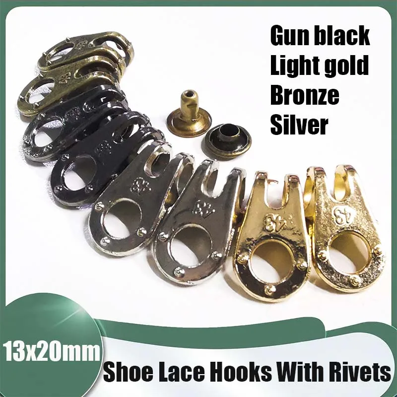 10/20/50Pcs D Ring Eyelet Shoe Boot Lace Hooks Loop Ring With Rivets Shoe Boot Buckle Metal DIY Repair Accessories