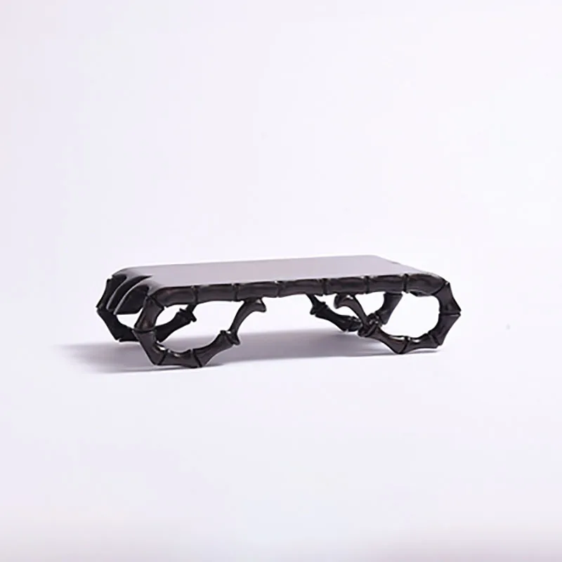 Purple Light Sandalwood Display Rack Bamboo Knot Book Roll Jade Ware Miniature Ruyi Bonsai Decoration Base Wooden Pallet