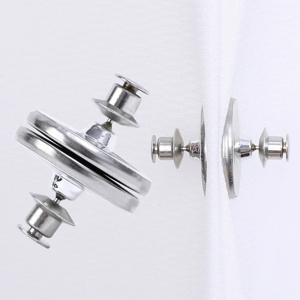 1/20Pairs Magnets Closure Double Sided Magnetic Curtain Clips Strong Silver Holder Buckle Pins Adjustment Curtains Accessories