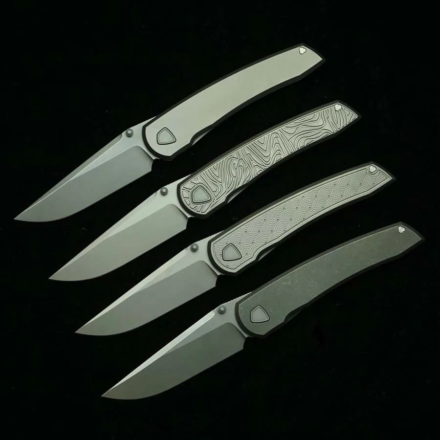 LEMIFSHE New Waka Folding Knife 154CM Blade Titanium Alloy Handle Outdoor Camping Survival Pocket EDC Tool