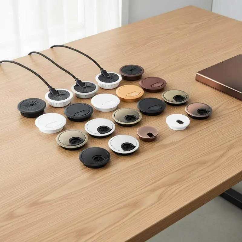 New Durable Desk Cable Grommets Multiple Styles Easy To Install For Office Home Wire Management