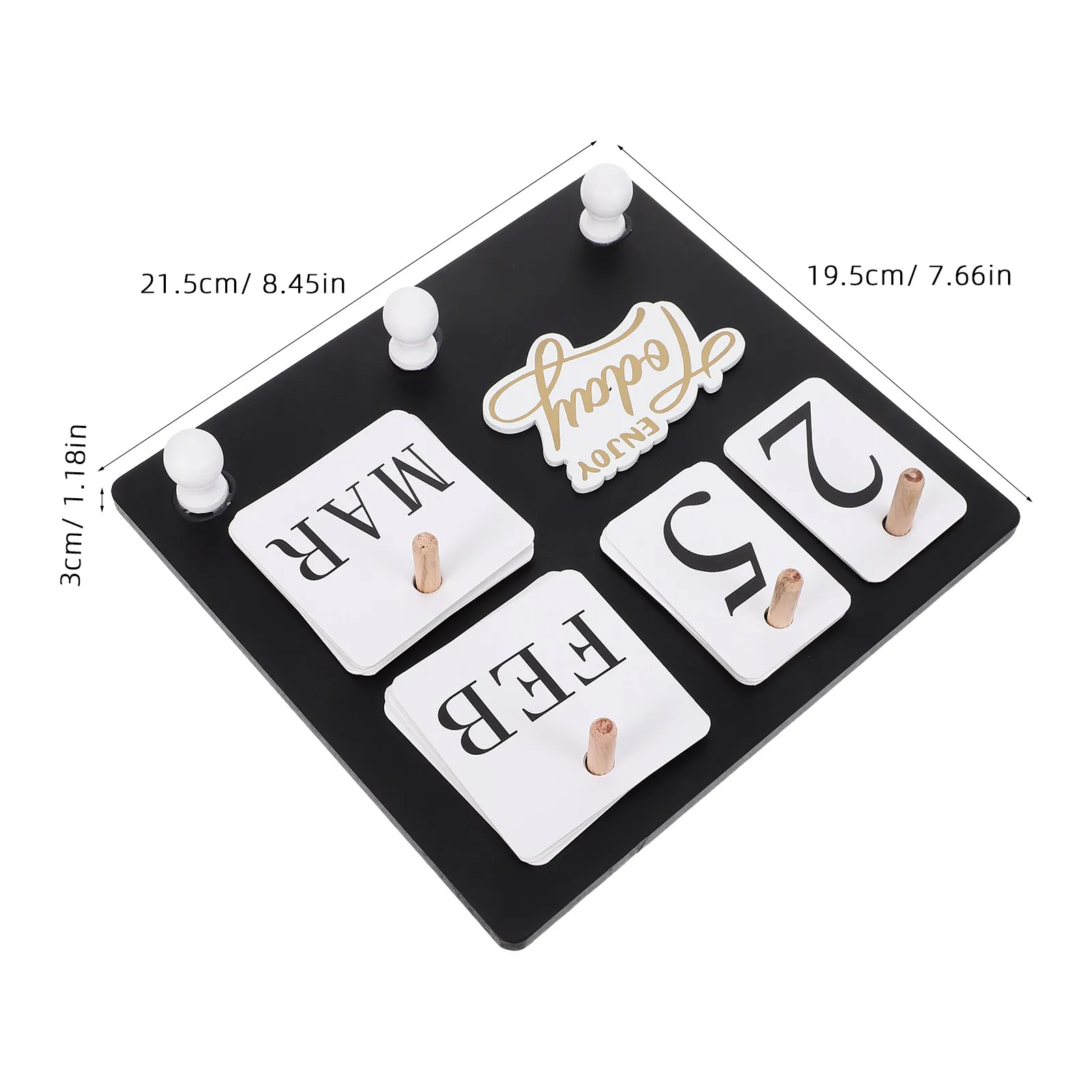 1Set Wood Perpetual Calendar Manual Date Tracker Hook Desk Shelf Home Office Wall Mounted Perpetual Home Calendar Entryway Decor