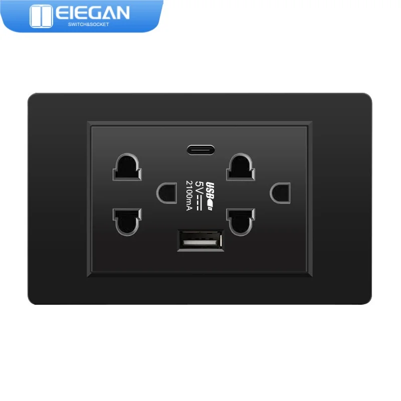 ELEGAN-panel de PC de 20W, enchufes estándar de EE. UU., adaptador de enchufe de electrodomésticos inteligentes de pared USB tipo c 3.1A, enchufe de carga rápida