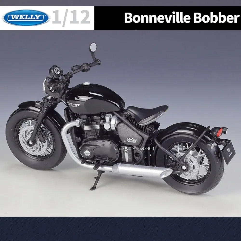 1/12 Triumph Bonneville Bobber Toy Motorcycle Model Alloy Diecast Autobike Vehicle Collection Toys for Boys Adult Festival Gifts