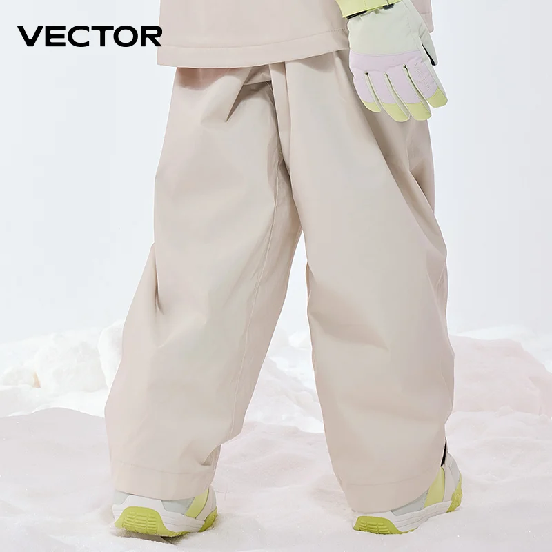 VECTOR Children Wide Ski Pants for Boys Girls Outdoor High Quality Windproof Waterproof Warm Snow Trousers Winter Ski Snowboard