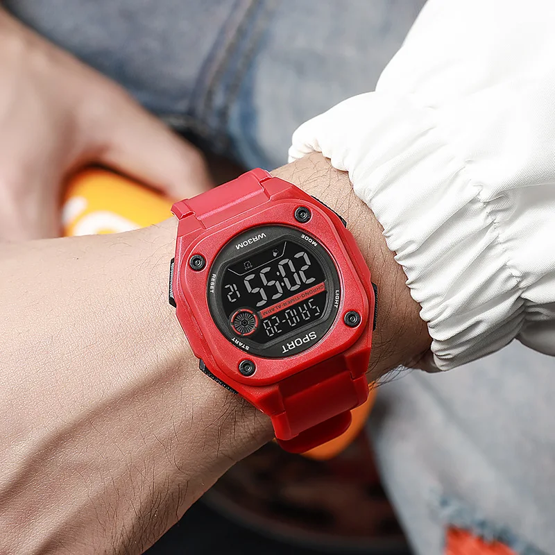 ساعة MAYZHISU الرقمية LED للرجال ساعات رياضية للرجال ساعة معصم إلكترونية متعددة الوظائف ساعات رياضية عسكرية على مدار الساعة