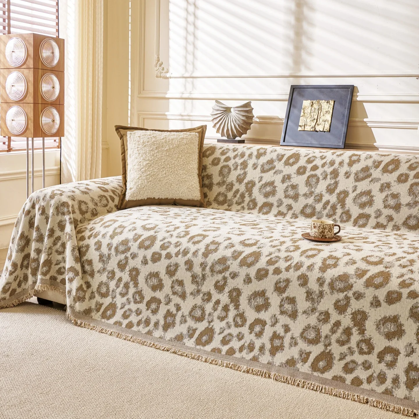 Simple Leopard Print Chenille One-Piece Sofa Cover Blanket All-Cover Universal Sofa Covers Fabric Towel Multifunctional Blankets