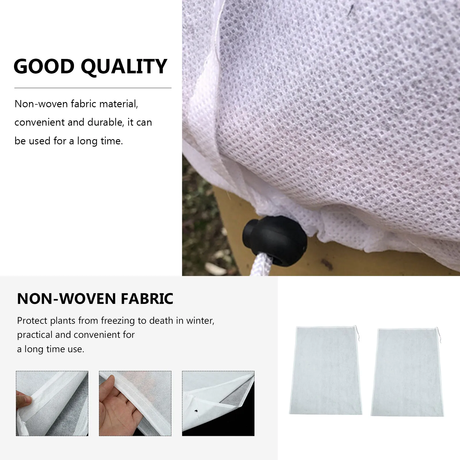 

2Pcs Frost Proof Plants Cover Non woven Fabric Cold proof Bag Snow Protection Durable Fruit Tree Protective Cover Flower Plant