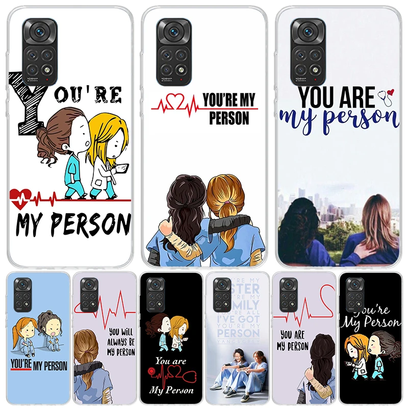 Greys Anatomy Person Case Phone Cover for Xiaomi Redmi Note 13 12S 12 11S 11 11T 11E 10S 10 Pro Plus 9S 9 8T 8 5G Trend Fundas